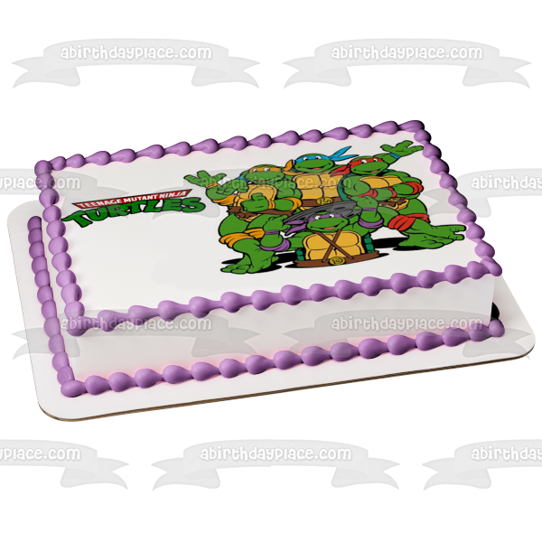 Tortugas Ninja Mutantes Adolescentes Tmnt Leonardo Donatello Raphael y Michelangelo Tapa del Agujero de Drenaje Adorno Comestible para Pastel Imagen ABPID04917 