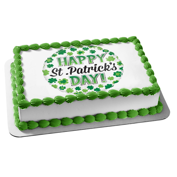 Imagen comestible para tarta con tréboles del día de San Patricio ABPID53725 