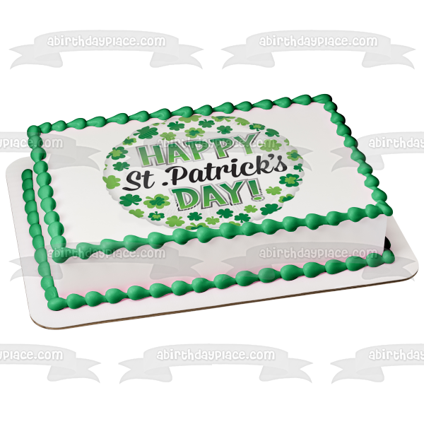 Imagen comestible para tarta con tréboles del día de San Patricio ABPID53725 