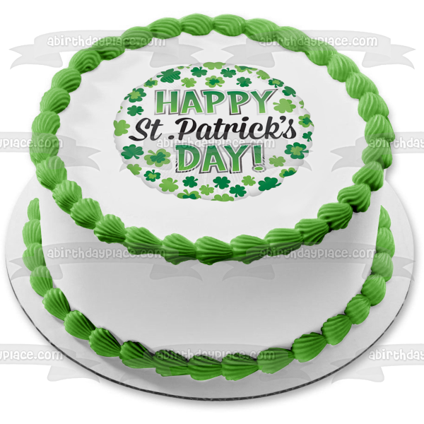 Imagen comestible para tarta con tréboles del día de San Patricio ABPID53725 