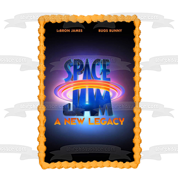 Space Jam a New Legacy - Póster de película animada de baloncesto comestible para decoración de tartas, imagen ABPID53762 