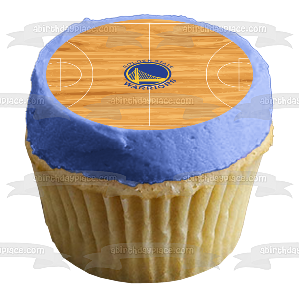 Golden State Warriors Logo Basketball Court American Professional Basketball Team San Francisco Bay Area Oakland California Edible Cake Topper Image ABPID04998