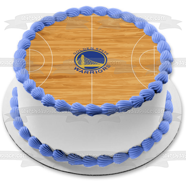 Golden State Warriors Logo Basketball Court American Professional Basketball Team San Francisco Bay Area Oakland California Edible Cake Topper Image ABPID04998