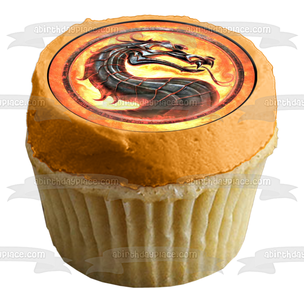 Imagen comestible para decoración de tarta con el logotipo de Mortal Kombat 2011 ABPID06637 