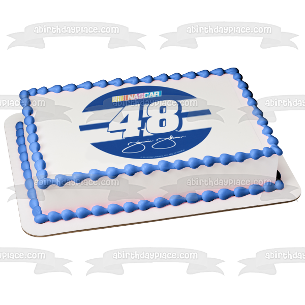 Nascar Logo Jimmie Johnson 48 Signature Edible Cake Topper Image ABPID07013