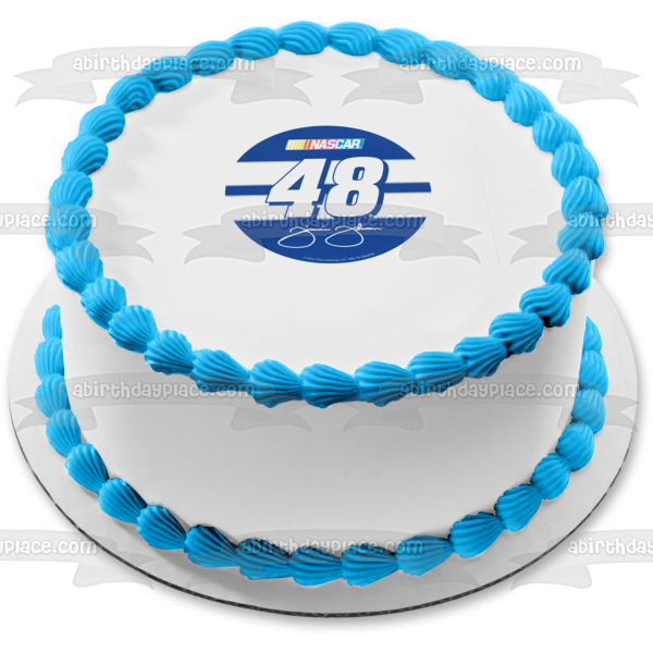 Nascar Logo Jimmie Johnson 48 Signature Edible Cake Topper Image ABPID07013