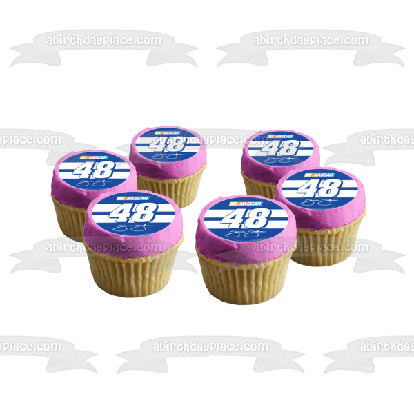 Nascar Logo Jimmie Johnson 48 Signature Edible Cake Topper Image ABPID07013