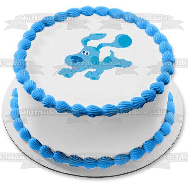 Blues Clues and a White Background Edible Cake Topper Image ABPID07049