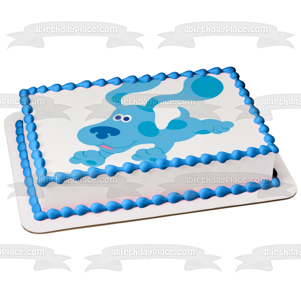 Blues Clues and a White Background Edible Cake Topper Image ABPID07049