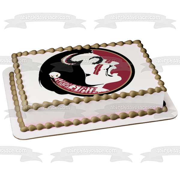 Imagen comestible para tarta con logotipo de Florida State Seminoles, fútbol nativo americano, ABPID06675 