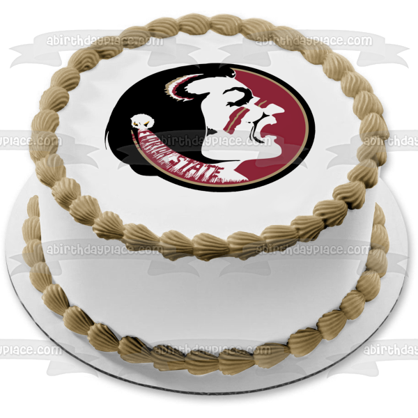 Imagen comestible para tarta con logotipo de Florida State Seminoles, fútbol nativo americano, ABPID06675 