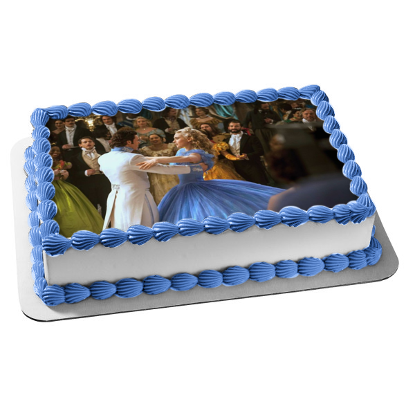 Adorno comestible para tarta de Cenicienta bailando con el príncipe azul, imagen ABPID06683 