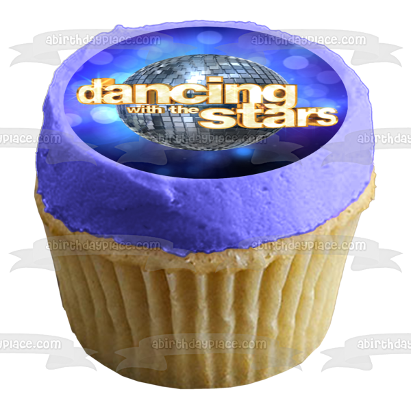 Adorno comestible para tarta bailando con las estrellas, bola de discoteca, imagen ABPID07098 