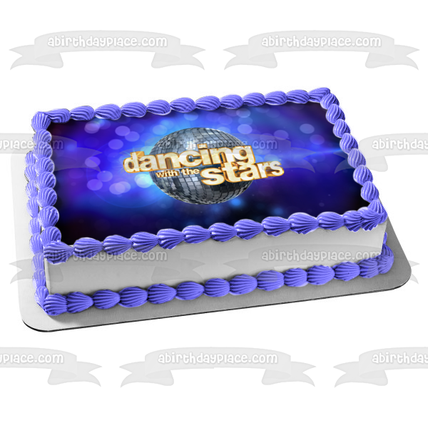 Adorno comestible para tarta bailando con las estrellas, bola de discoteca, imagen ABPID07098 