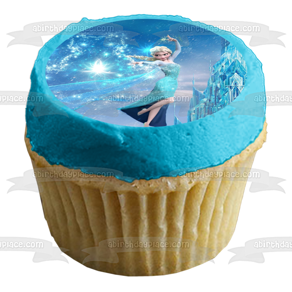 Imagen comestible para tarta con diseño de castillo de hielo de Frozen Anna ABPID07100 