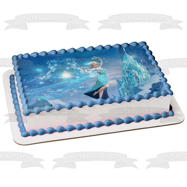 Imagen comestible para tarta con diseño de castillo de hielo de Frozen Anna ABPID07100 