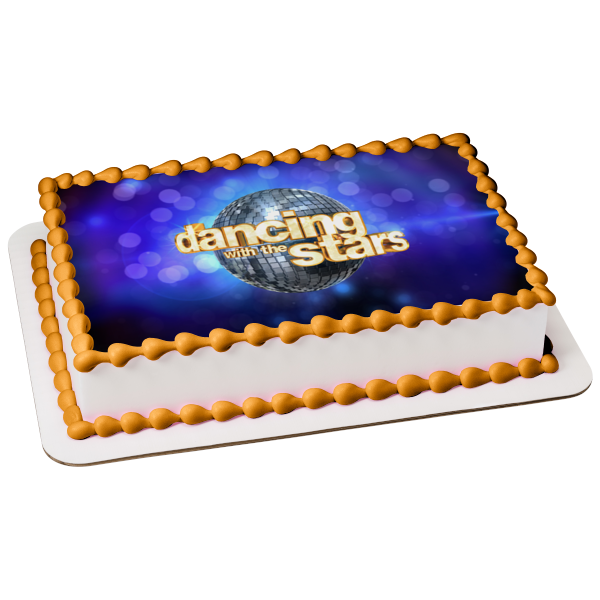 Adorno comestible para tarta bailando con las estrellas, bola de discoteca, imagen ABPID07098 