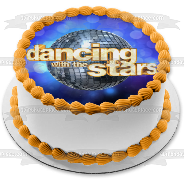 Adorno comestible para tarta bailando con las estrellas, bola de discoteca, imagen ABPID07098 