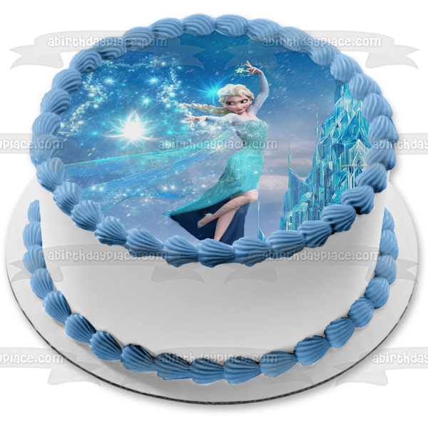 Imagen comestible para tarta con diseño de castillo de hielo de Frozen Anna ABPID07100 