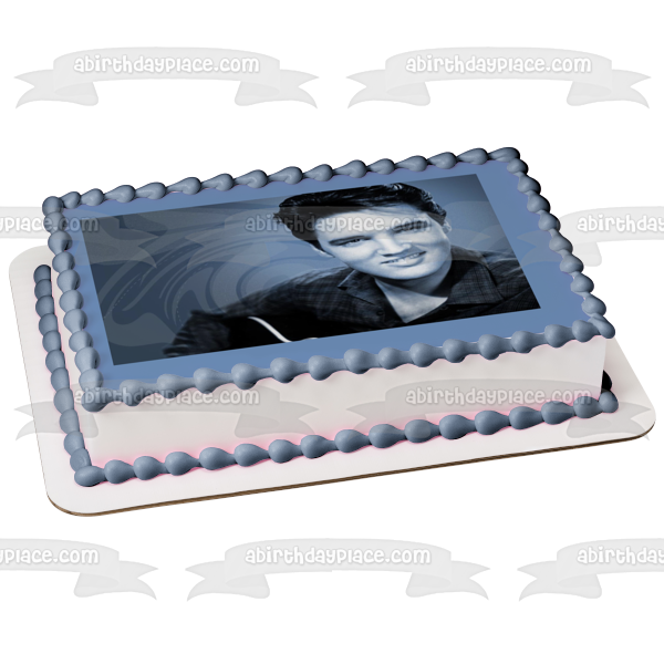 Elvis Presley el Rey Imagen comestible para tarta en blanco y negro ABPID06707 