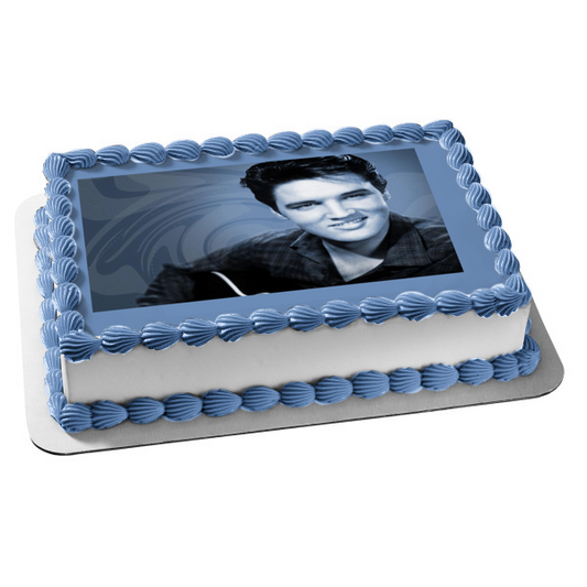 Elvis Presley el Rey Imagen comestible para tarta en blanco y negro ABPID06707 