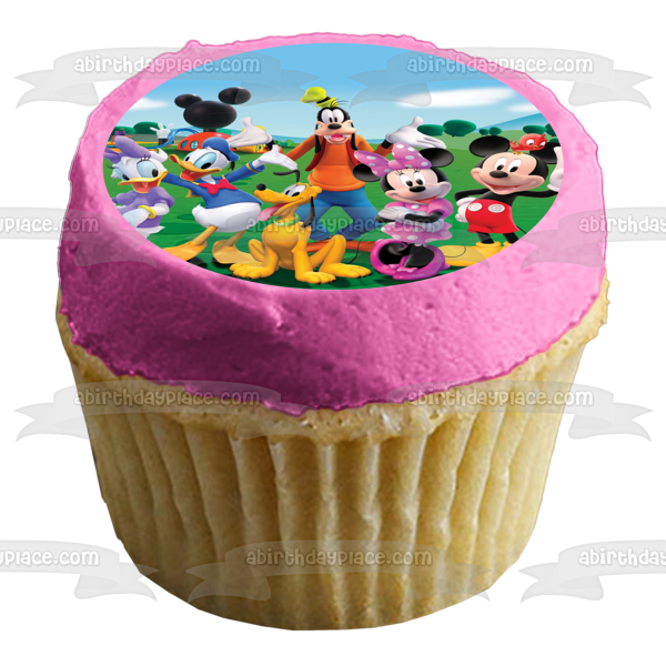 Mickey Mouse Clubhouse Minnie Mouse Goofy Plutón Pato Donald y Daisy Duck Adorno comestible para tarta Imagen ABPID07138 