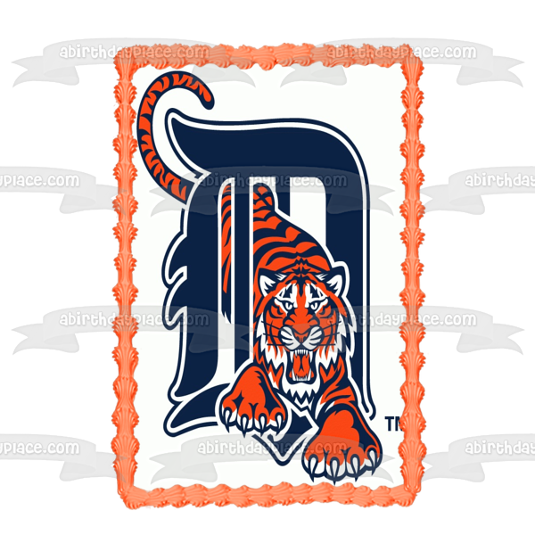 Logotipo de los Tigres de Detroit 1994-2005 Imagen comestible para decoración de tarta ABPID06745 