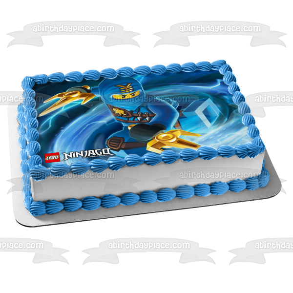 LEGO Ninjago Logo Ninjago azul Jay Walker Maestro elemental Imagen comestible para decoración de tarta ABPID07142 