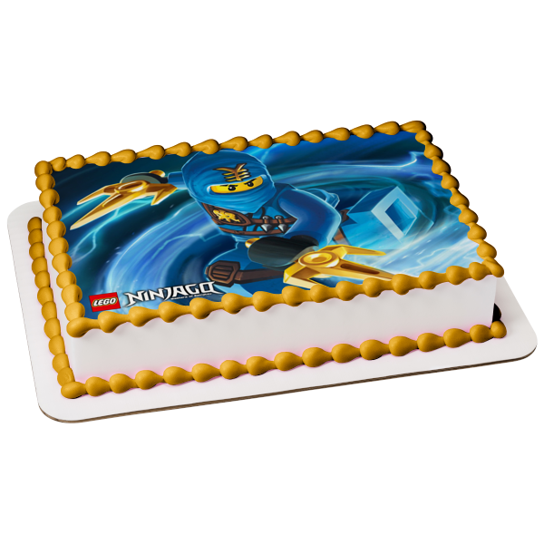 LEGO Ninjago Logo Ninjago azul Jay Walker Maestro elemental Imagen comestible para decoración de tarta ABPID07142 