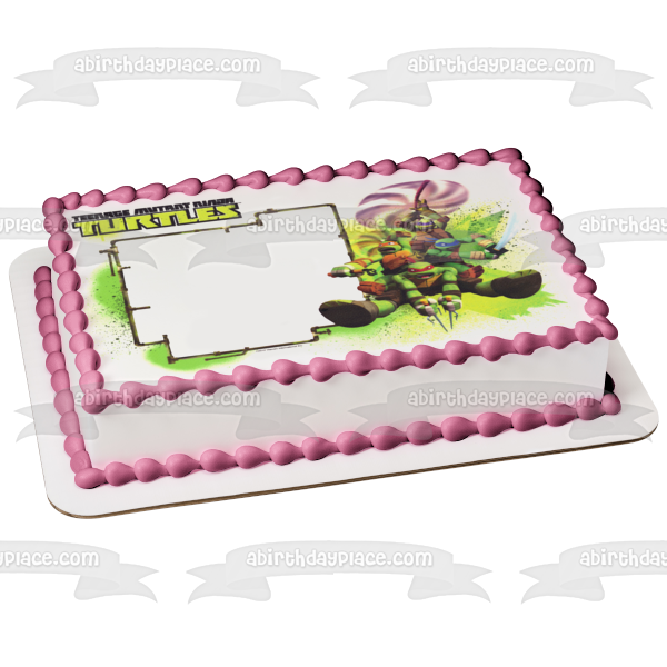 Teenage Mutant Ninja Turtles Donatello Michaelangelo Leonardo and Raphael Tmnt with Their Weapons Edible Cake Topper Image Frame ABPID06751