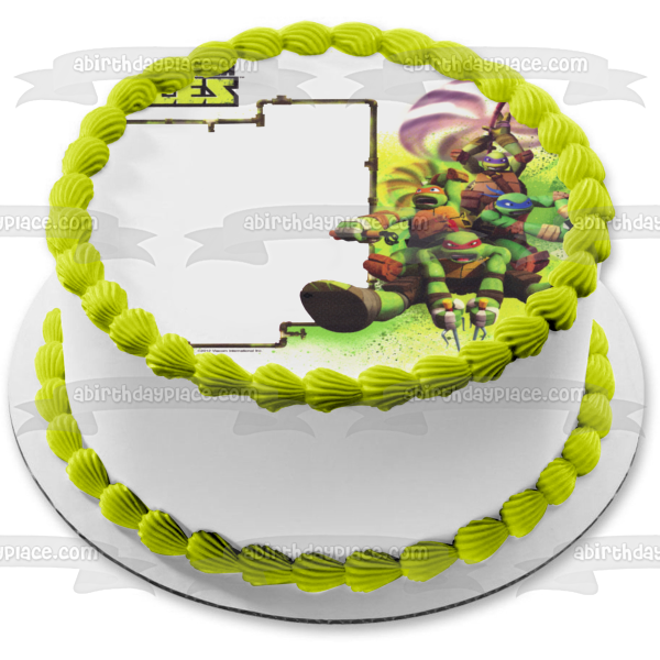 Teenage Mutant Ninja Turtles Donatello Michaelangelo Leonardo and Raphael Tmnt with Their Weapons Edible Cake Topper Image Frame ABPID06751