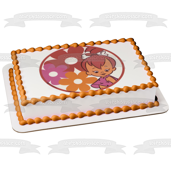 The Flintstones Pebbles and  Flowers Edible Cake Topper Image ABPID07126