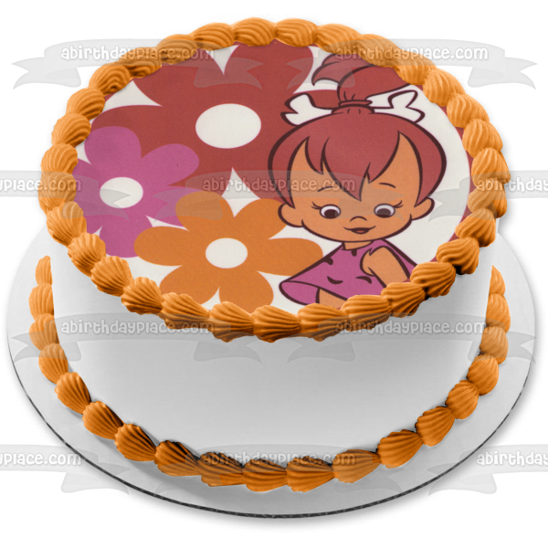 The Flintstones Pebbles and  Flowers Edible Cake Topper Image ABPID07126