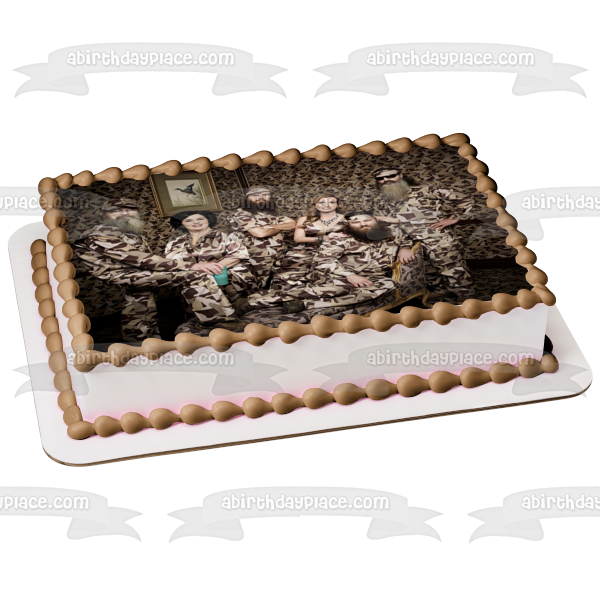 Duck Dynasty Robertson Family Duck Commander Camuflaje Decoración comestible para tarta imagen ABPID07192 