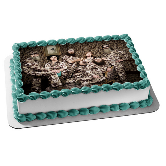 Duck Dynasty Robertson Family Duck Commander Camuflaje Decoración comestible para tarta imagen ABPID07192 