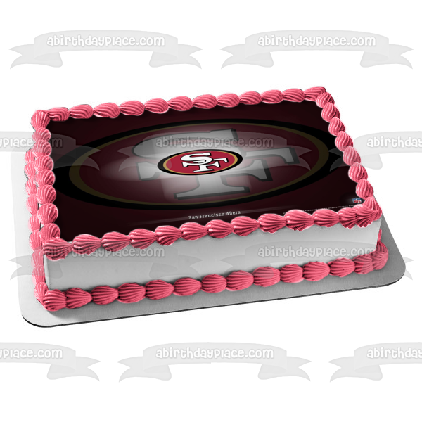 Imagen comestible para tarta con logotipo de los San Francisco 49ers de 2009 hasta la actualidad, ABPID07198 