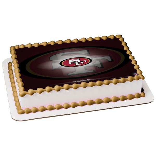 Imagen comestible para tarta con logotipo de los San Francisco 49ers de 2009 hasta la actualidad, ABPID07198 