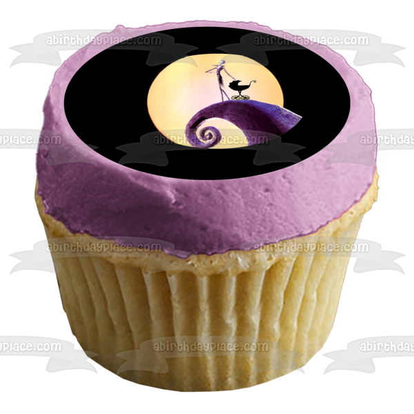 Nightmare Before Christmas Jack Skellington and a Baby Carriage Edible Cake Topper Image ABPID07202