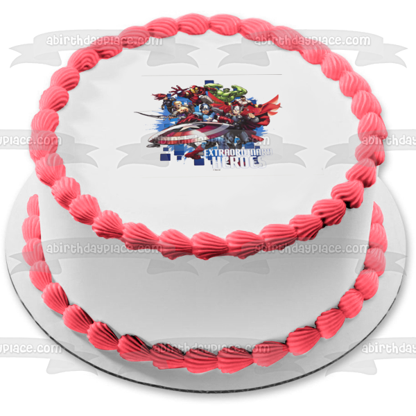 Avengers Extraordinary Heroes The Hulk and Captain America Edible Cake Topper Image ABPID07210