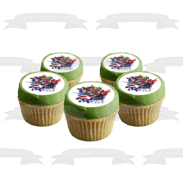 Avengers Extraordinary Heroes The Hulk and Captain America Edible Cake Topper Image ABPID07210