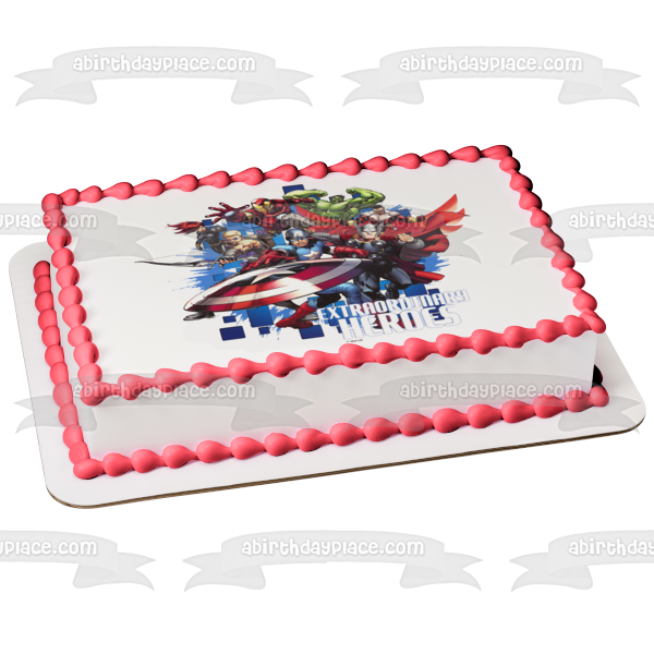 Avengers Extraordinary Heroes The Hulk and Captain America Edible Cake Topper Image ABPID07210