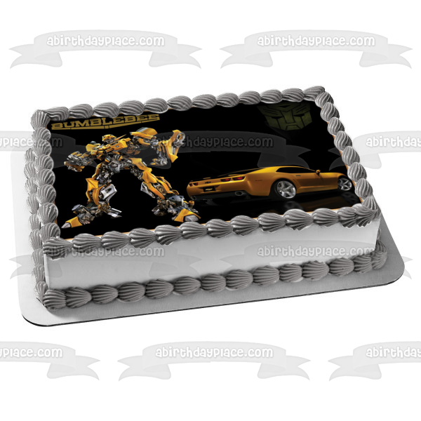 Transformers Bumblebee Autobot Goldwheels Chevy Edible Cake Topper Image ABPID07236