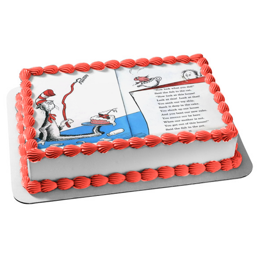 Dr. Seuss The Cat in the Hat Edible Cake Topper Image ABPID06828