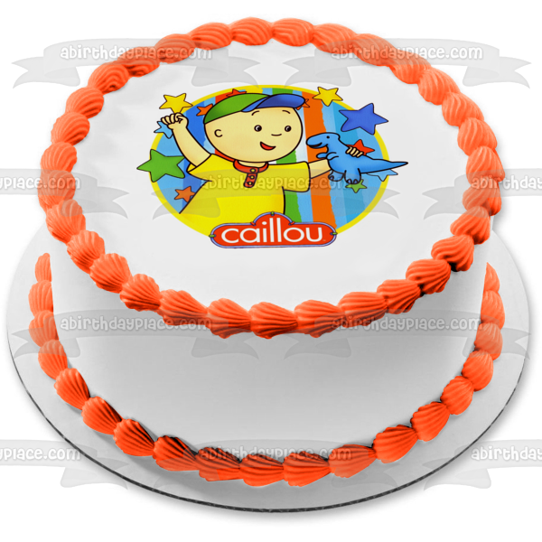 Imagen de decoración comestible para tarta con el logotipo de PBS Caillou, estrellas y desaliñado, ABPID07268 