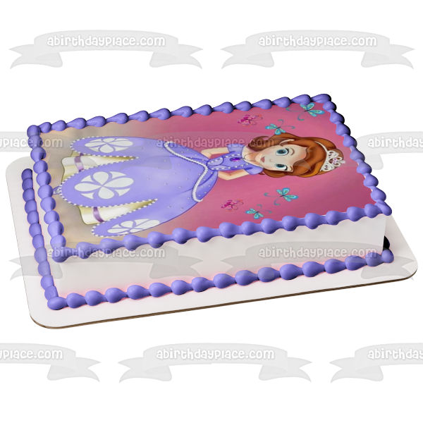 Sofia the First Butterflies Edible Cake Topper Image ABPID07271