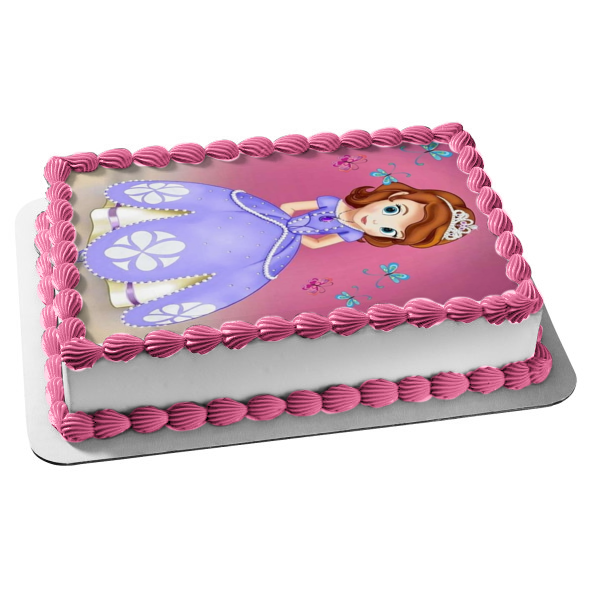 Sofia the First Butterflies Edible Cake Topper Image ABPID07271