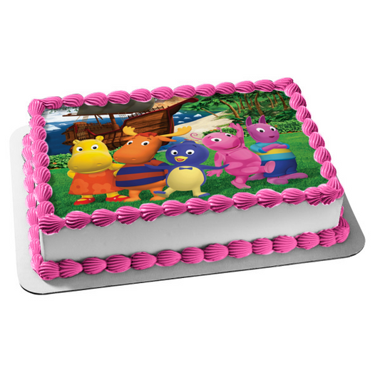 Backyardigans Uniqua Tyrone Tasha Pablo and Austin Edible Cake Topper Image ABPID07281