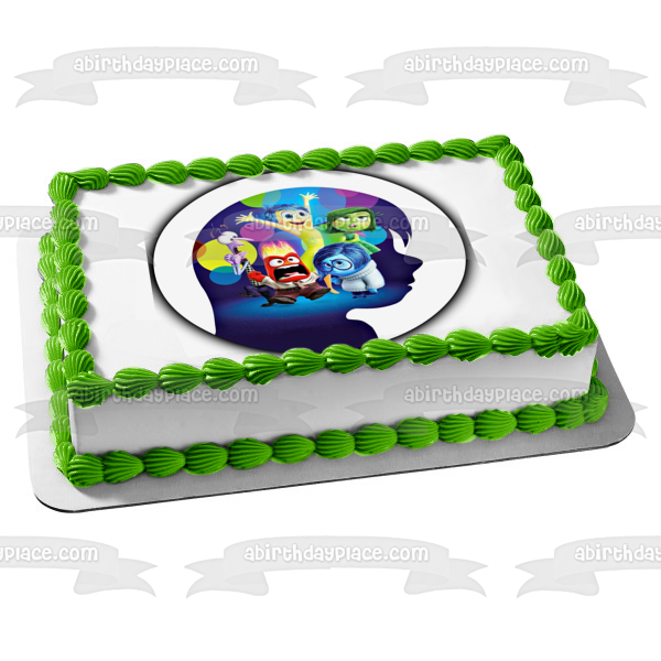 Inside Out Joy Sadness Disgust Fear and Anger Edible Cake Topper Image ABPID06851