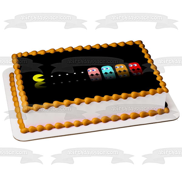 Pac-Man 2 Ghosts Inky Blinky Clyde and Pinky Edible Cake Topper Image ABPID06871