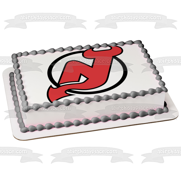 Imagen comestible para tarta con logotipo de los New Jersey Devils de la NHL National Hockey League ABPID06882 